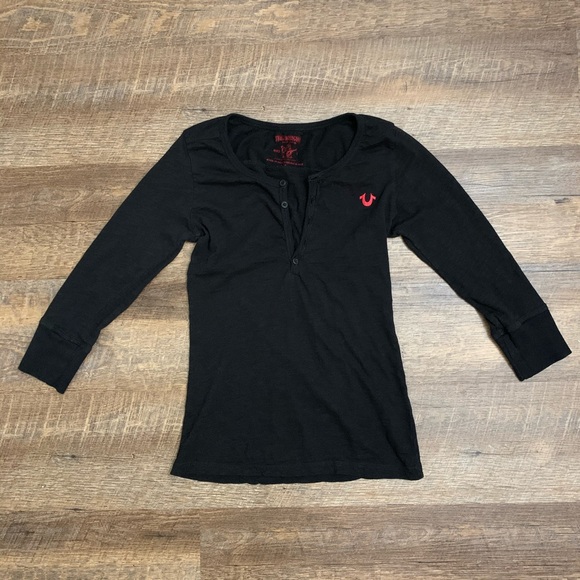True Religion | Black Half-Sleeve Top - Picture 1 of 3